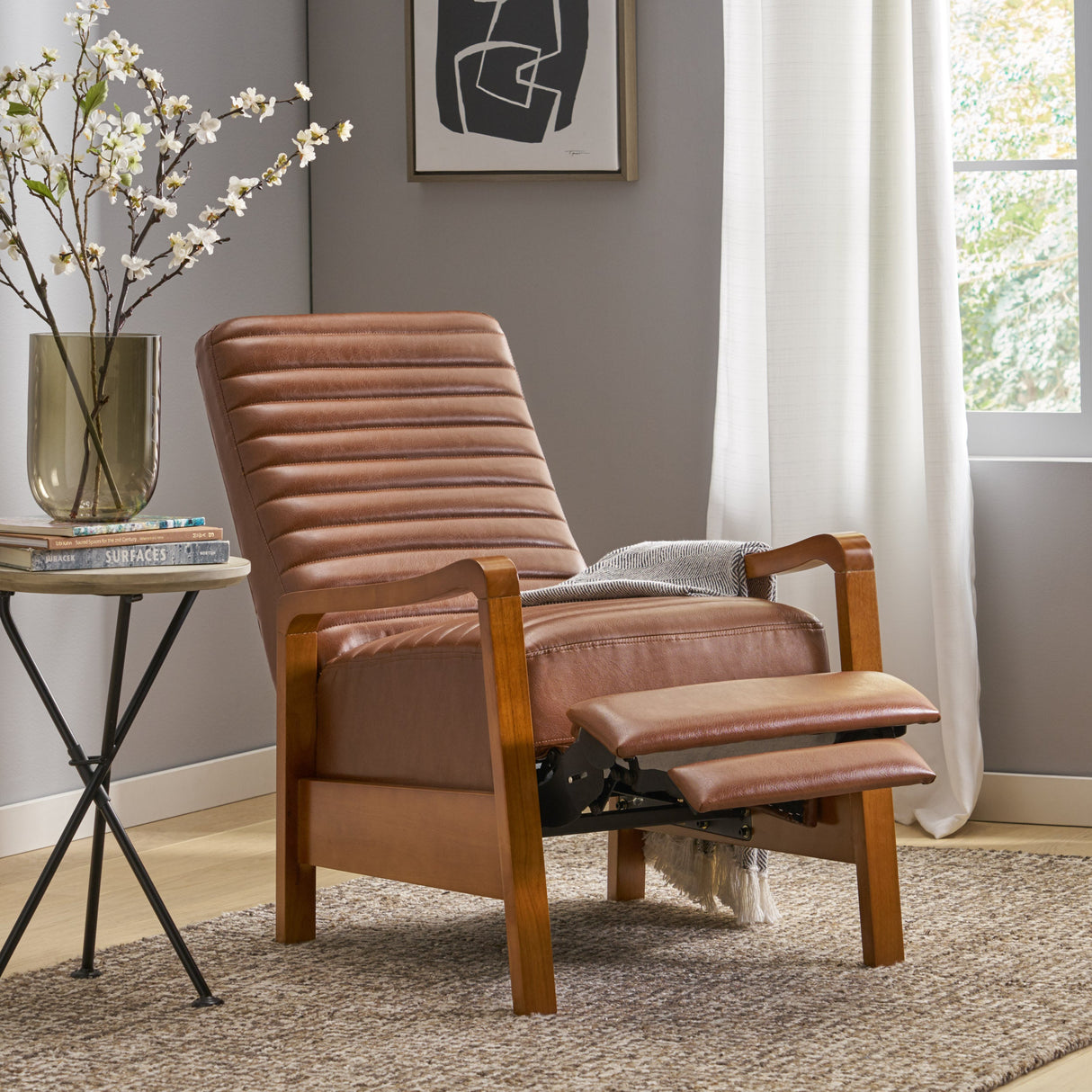 Mid-Century Modern Manual Club Recliner