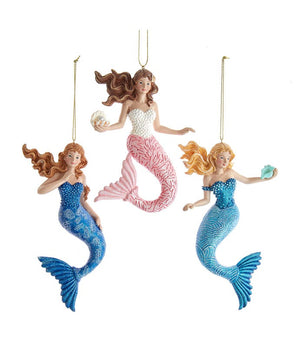 Mermaid With Ocean Pattern Ornament -