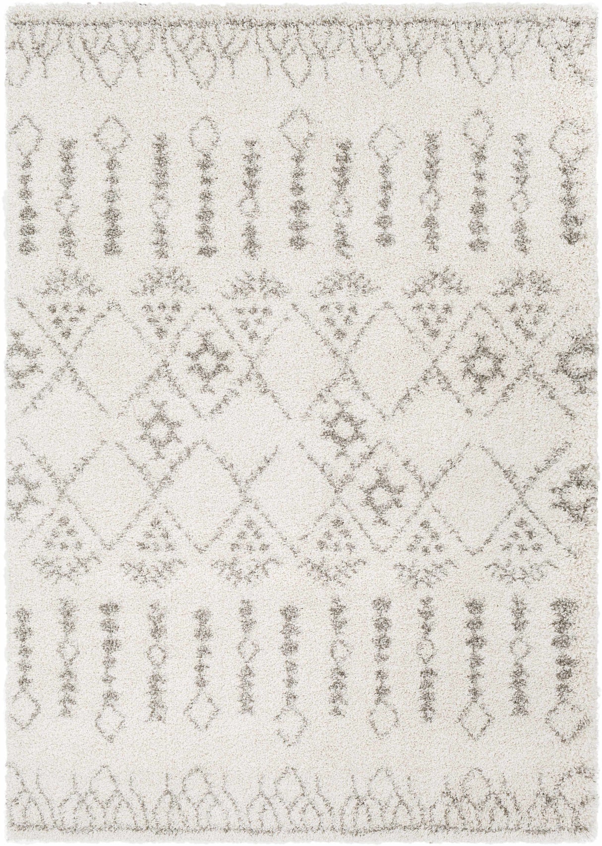 Aylett Beige Trellis Shag Rug - Clearance
