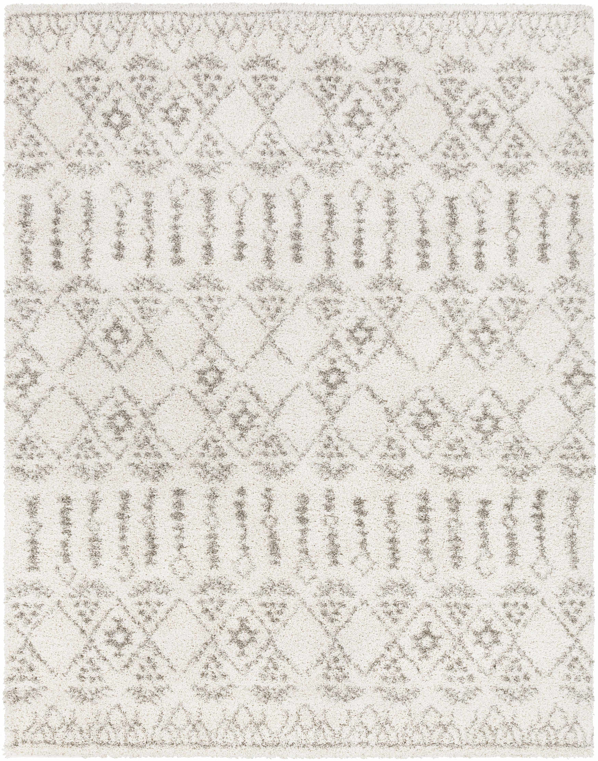 Aylett Beige Trellis Shag Rug - Clearance
