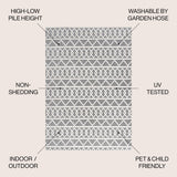 Aylan high - low pile knotted trellis geometric indoor/outdoor area rug - Tuesday Morning - Outdoor Rugs
