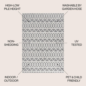 Aylan high - low pile knotted trellis geometric indoor/outdoor area rug - Tuesday Morning - Outdoor Rugs