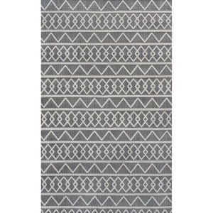 Aylan high - low pile knotted trellis geometric indoor/outdoor area rug - Tuesday Morning - Outdoor Rugs