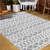 Aylan high - low pile knotted trellis geometric indoor/outdoor area rug - Tuesday Morning - Outdoor Rugs
