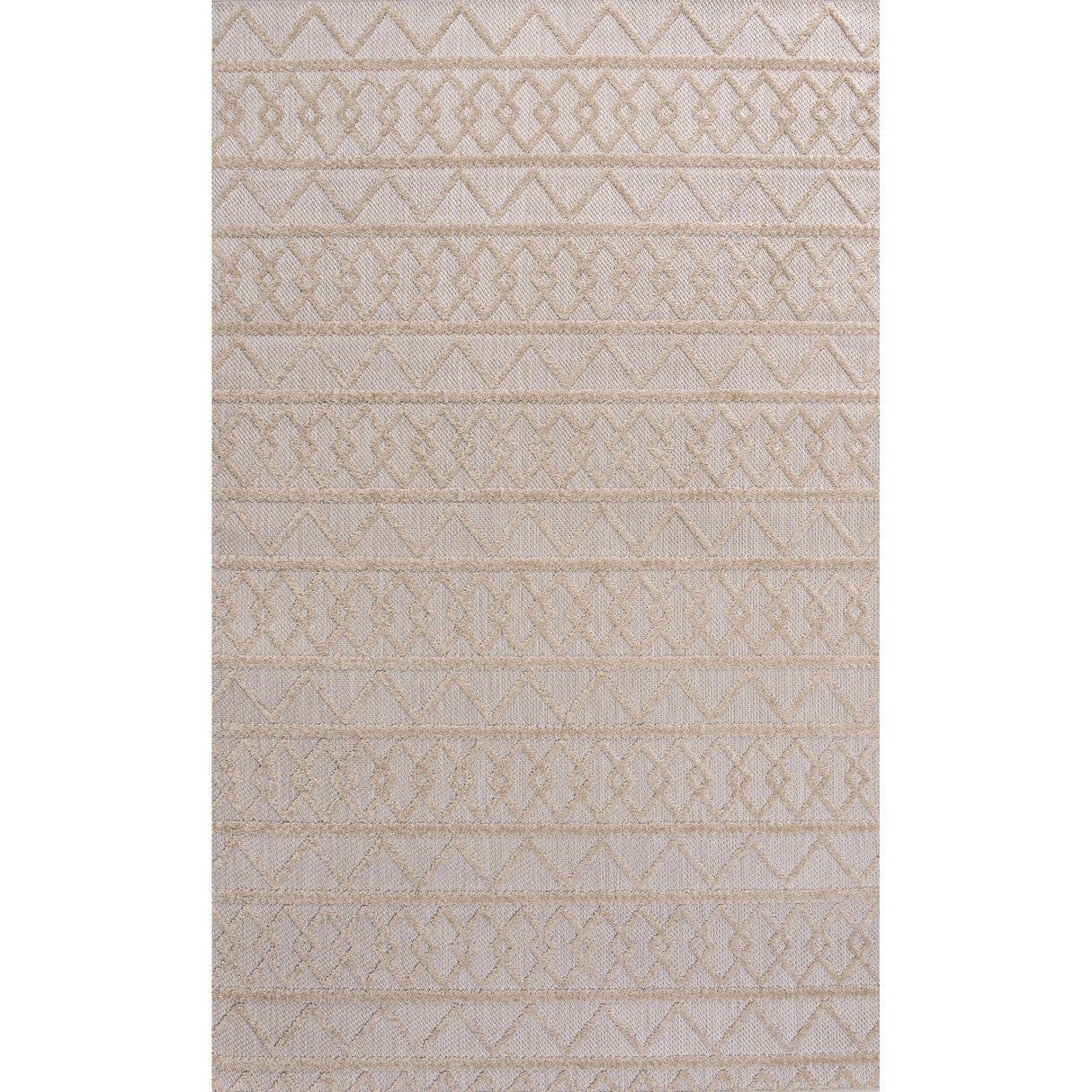 Aylan high - low pile knotted trellis geometric indoor/outdoor area rug - Tuesday Morning - Outdoor Rugs