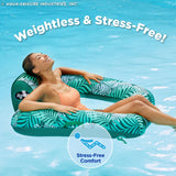 Aqua Zero Gravity Inflatable Pool Chair Lounge Float, Teal Fern Green (2 Pack)