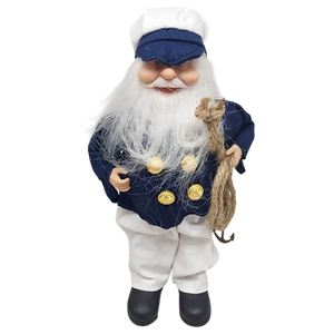 Salty Sailor Santa Figurine Ornament - 9 inches