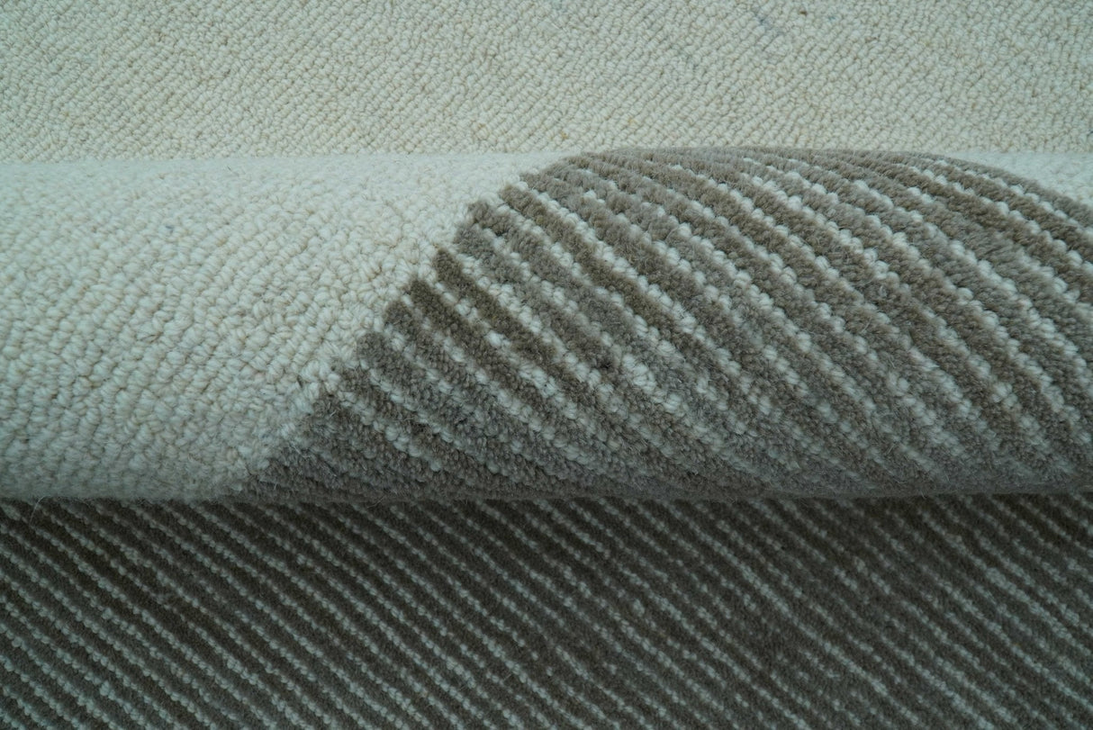 Azure Custom Made Geometrical Charcoal And Gray Hand Tufted Wool  Rug