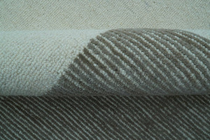 Azure Custom Made Geometrical Charcoal And Gray Hand Tufted Wool  Rug