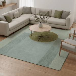 Azure Custom Made Modern Design Beige And Gray Hand Tufted Wool Rug