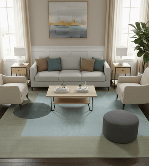 Azure Custom Made Modern Design Gray and Brown Hand Tufted Wool Rug