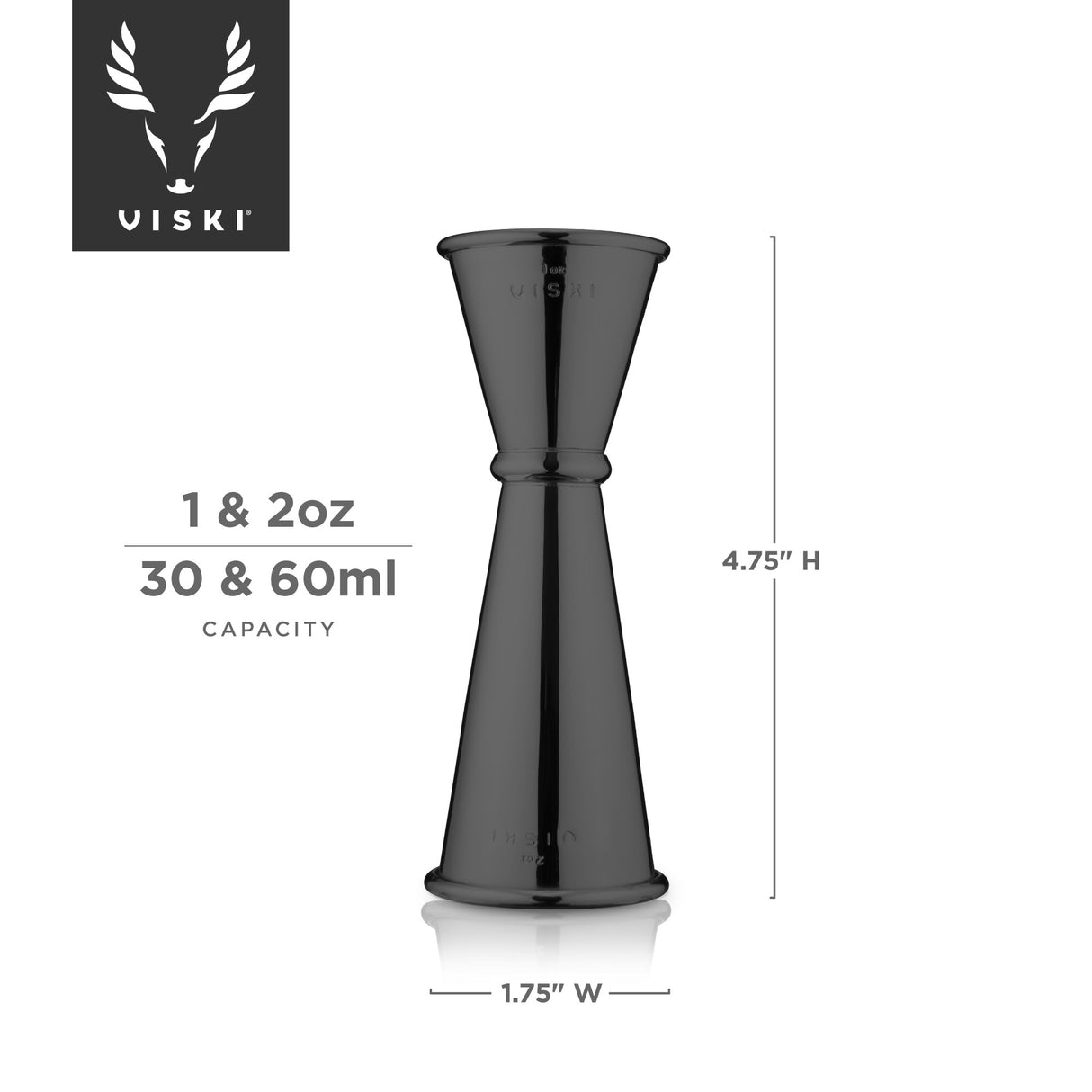 Large gunmetal japanese style jigger by viski®