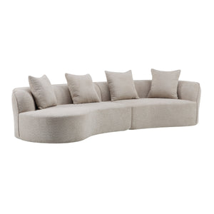 126" Curved Sectional Sofa (Almond-D28 Full Foam)