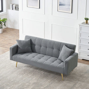 Teddy Fleece Sofa Bed With Luxurious Throw Pillows