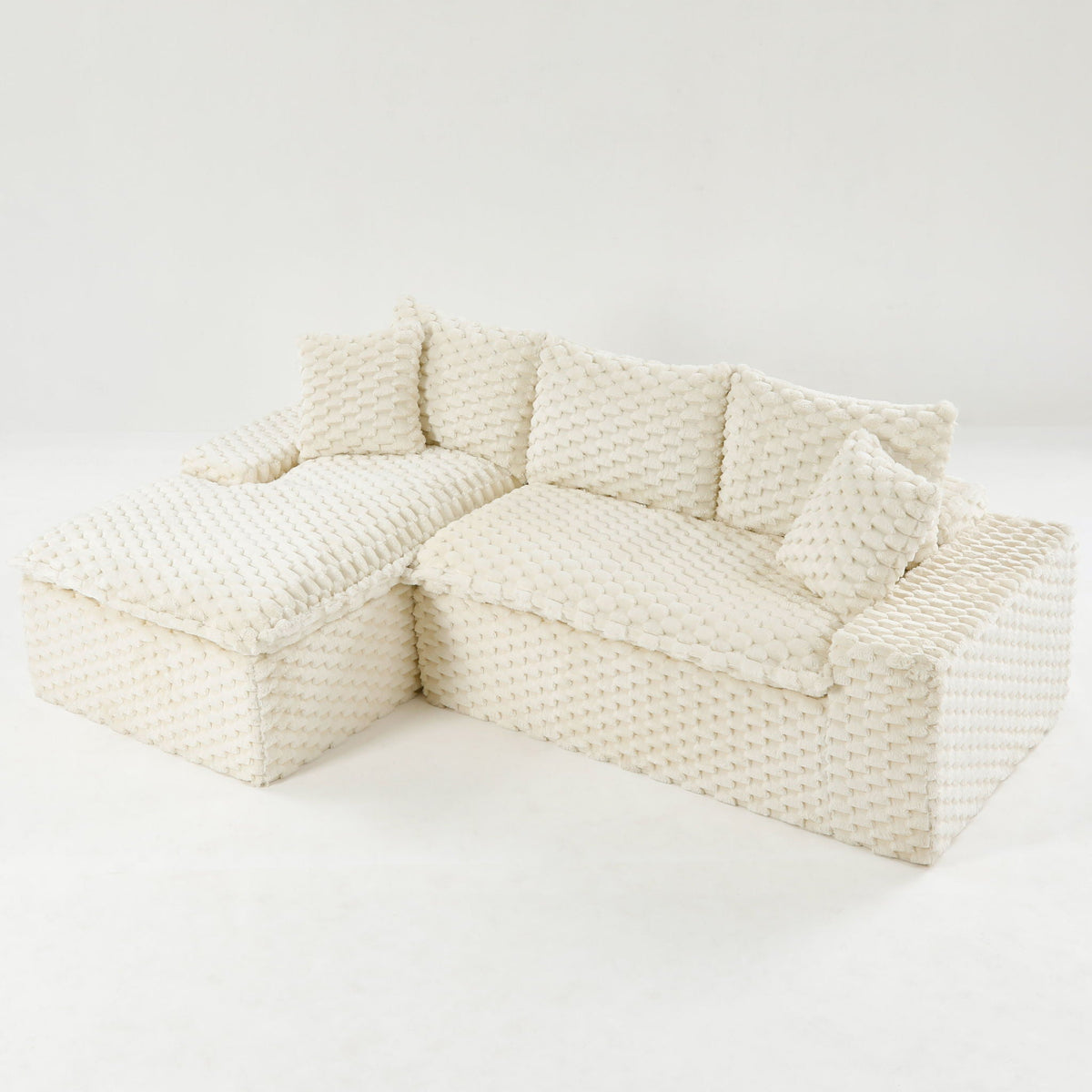 Modular Sofa, Convertible Twin Seat With Chaise Lounge