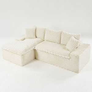 Modular Sofa, Convertible Twin Seat With Chaise Lounge