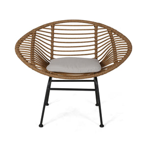 Cordella - Outdoor Woven Wicker Chairs With Cushions, (Set of 2)