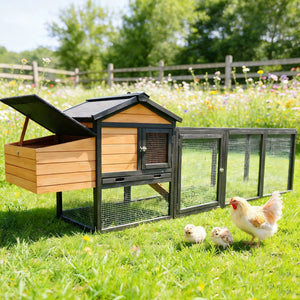 Chicken Coop With Run and Nesting Box - Multiple Sizes & Colors