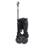 Collapsible Wagon with Wheels - 3 in 1 Lightweight Utility Camping Wagons Carts Foldable (Black)