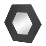 Hexagon Mirror With Natural Wood Frame