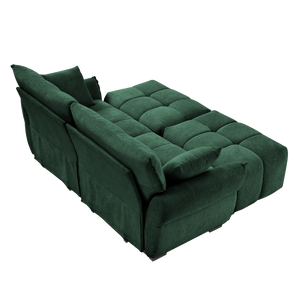 2 Seater Sofa Set With 2 Ottomans And Throw Pillows
