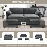 The Adelle Adaptable Gray Chenille Modular Sofa Bed