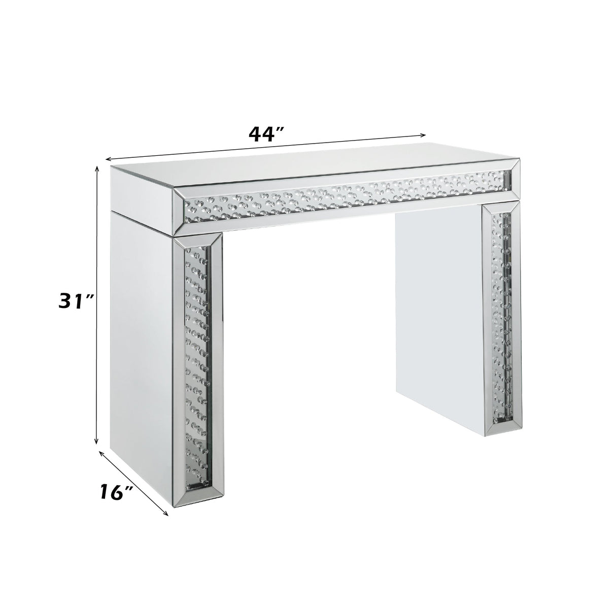 Nysa Mirrored & Faux Crystals Vanity Desk