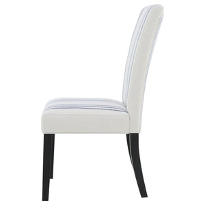 Draper - Upholstered Dining Chair (Set of 2) With Vertical Stripes - Beige