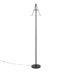 Icicle 65' Modern Swivel Floor Lamp in Black Metal