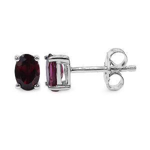 1.00 Carat Genuine Rhodolite .925 Sterling Silver Earrings