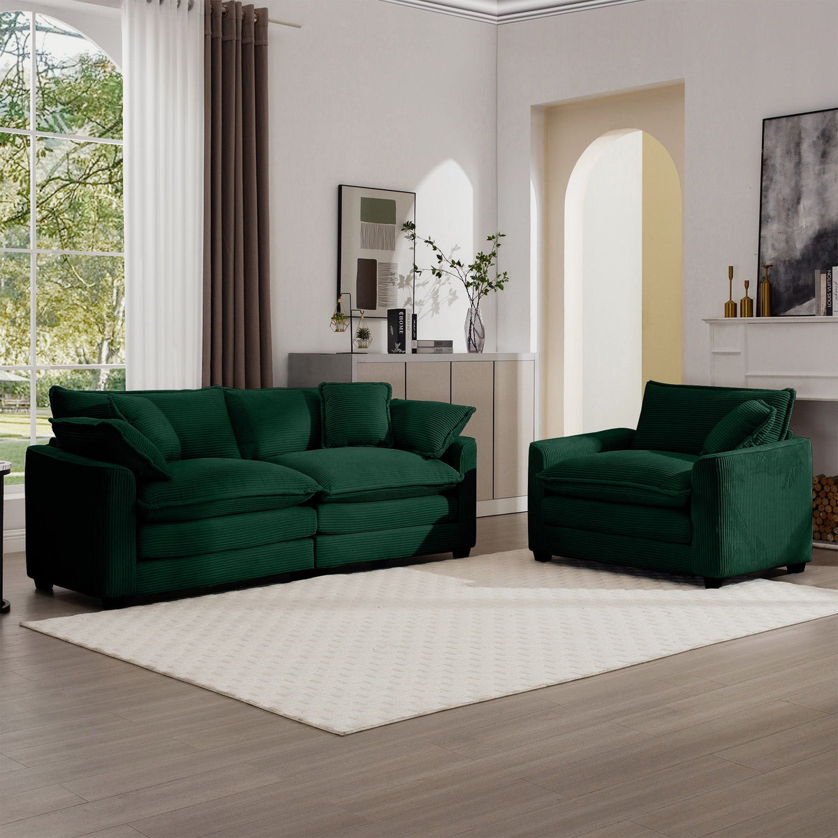 Elegant Oversized Sectional Sofa Set With Deep Seats And Flexible Layout