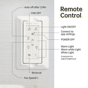 Ceiling Fan With Dimmable LED Light, 8 Blades, Reversible DC Motor, Remote Control