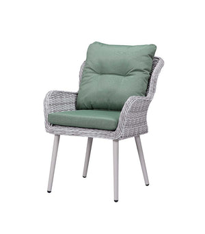 Jenneva - 7 Piece Patio Dining Set - Night Green Fabric & Gray