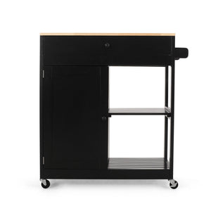 Lanier Kitchen Cart With Wheels - Black