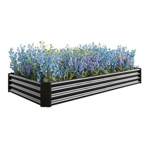 Raised Garden Bed Kit - Metal 7.6x3.7x0.98ft for Flower Planters, Vegetables, Herb