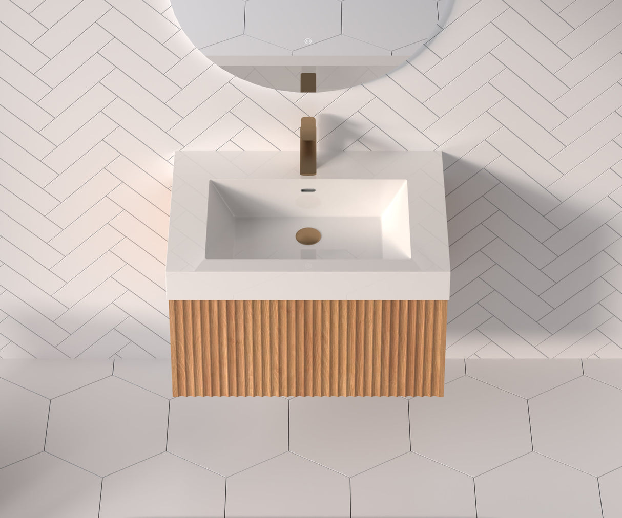 30" Bathroom Vanity with Sink - Wall Mounted Floating Cabinet