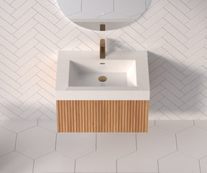 30" Bathroom Vanity with Sink - Wall Mounted Floating Cabinet