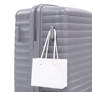 4-Piece PP Spinner Wheel Luggage Set with Cosmetic Case, Light Gray