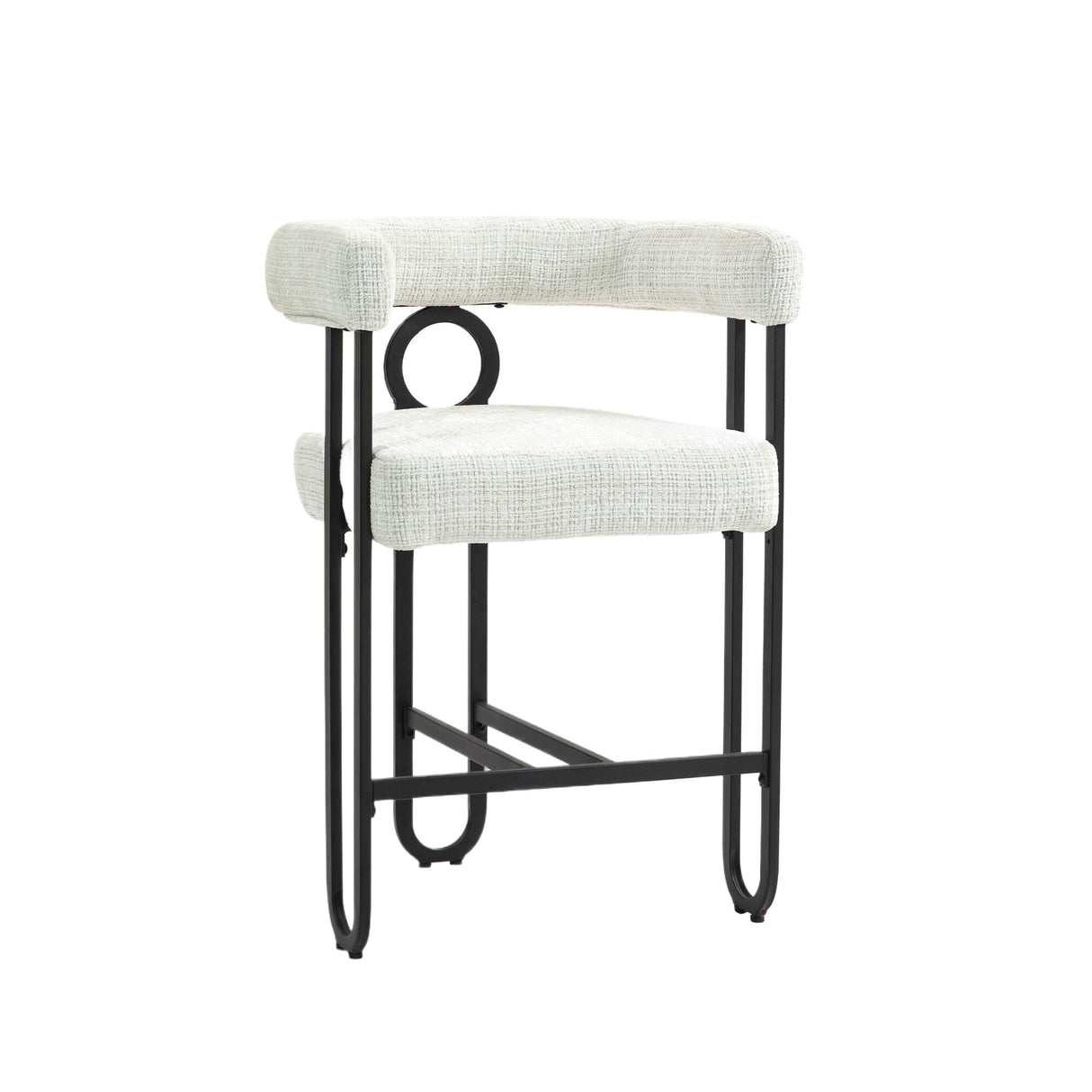 Household bar stools set of 2, modern upholstered with back