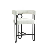 Household bar stools set of 2, modern upholstered with back