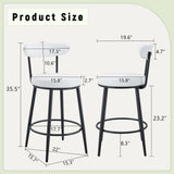 Fashionable Ergonomic High Legged Bar Chairs with White Fabric CushionsSet of 2