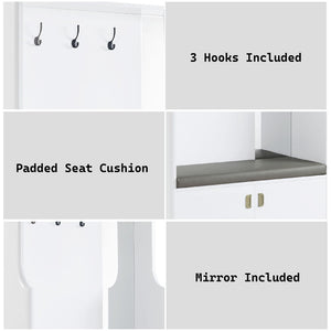 Buck II - Hall Tree - White High Gloss