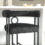 Household bar stools set of 2, modern upholstered with back