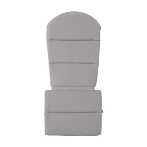 Outdoor Adirondack Chair Cushion With Water Resistant Fabric And Ties - Gray