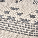 Karim Faux Yarn Large Accent Pouf in Ivory and Gray