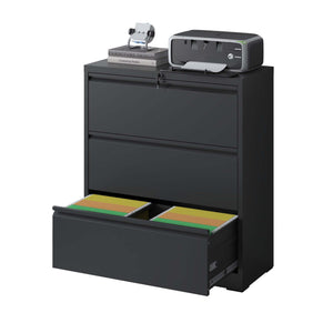 Lateral File Cabinet, Heavy Duty Filing Holds Letter/Legal/A4 Files