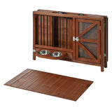 33" Solid Wood Dog Crate Furniture Foldable Indoor Kennel