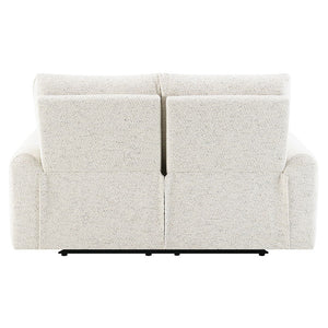Lalisa - Power Motion Loveseat With USB Port - Cream Chenille
