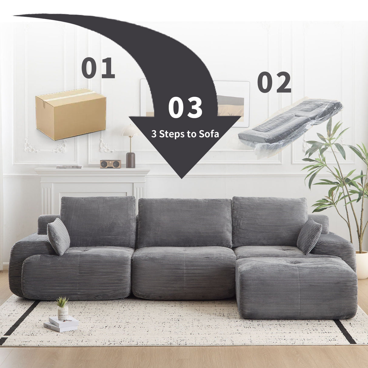 Compressed Sofa, Large Sectional Couches For Living Room