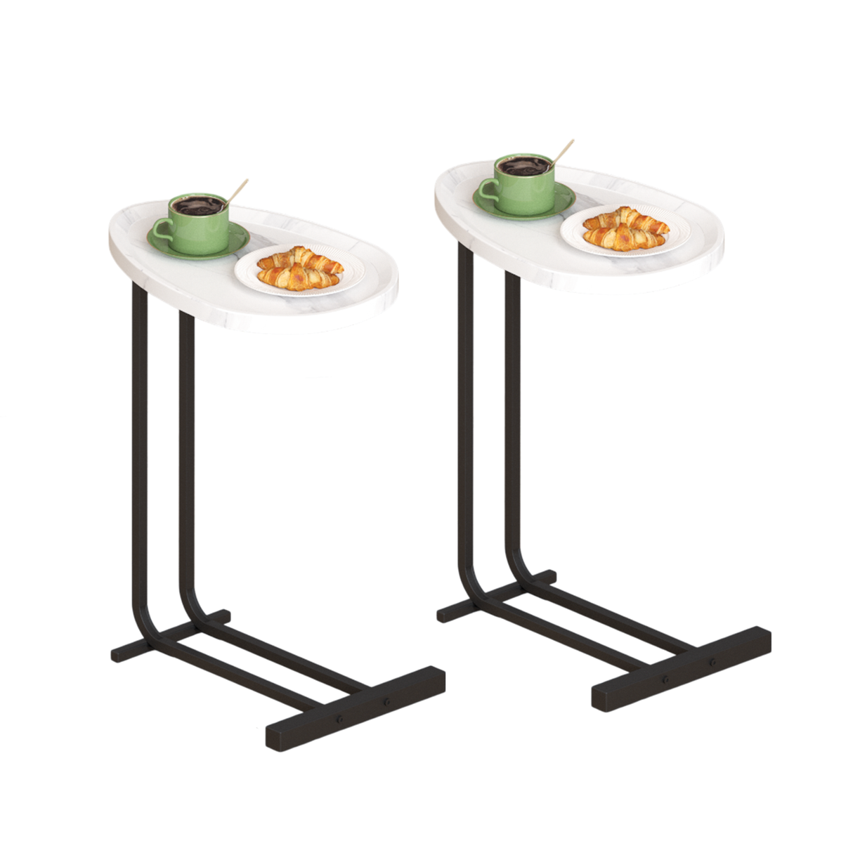 The Compact C-Shaped Sofa Side Table